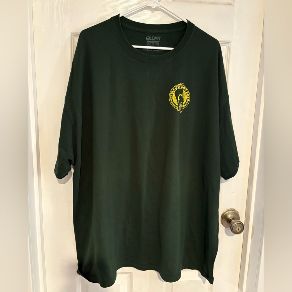 Gildan Forest Green Tee with Yellow Emblem